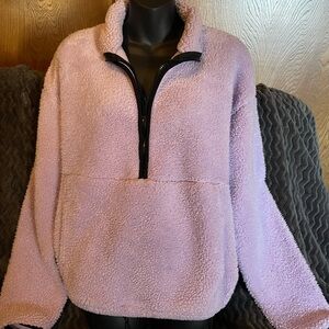 Lavender Fleece Quarter-Zip Sweater